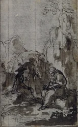 Studie til vignet i Abbé Dinouarts "Vie du Venerable don Juan de Palafox", s. 391
