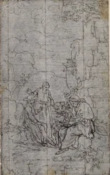 Studie til vignet i Abbé Dinouarts "Vie du Venerable don Juan de Palafox", s. 391