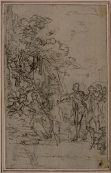 Studie til vignet i Fontenelles (attr.) "Les Amours de Mirtil", Canto II