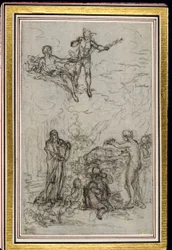 Studie til vignet i Fontenelles (attr.) "Les Amours de Mirtil", Canto VI
