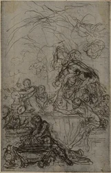 Studie til en illustration i Tacitus "Tiberius, or The Six First Books of the Annals", Book IV, Vol. 2, 1st Study