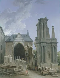 Nedrivning af Feuillants-kirken i Rue Saint Honore, ca. 1804 (olie på lærred)