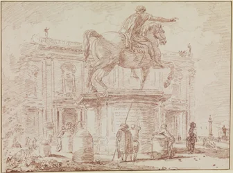 Rytterstatuen af Marcus Aurelius og Konservatorpaladset i Rom