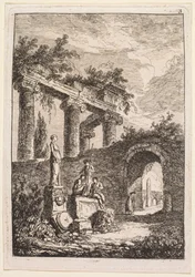 Aftener i Rom: Statuen foran ruiner, 1763-1764.