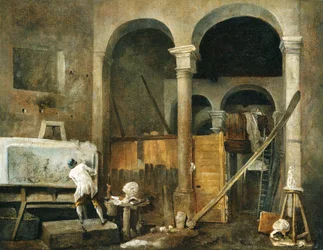 Kunstnerens atelier, ca. 1760 (olie på lærred)