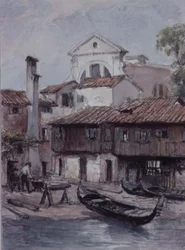 Skibsværft i nærheden af San Trovaso-kirken, Venedig