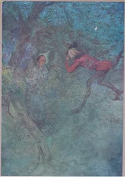 Jeg gik til hende og græd mor og hun græd Budget, illustration fra The Merry Wives of Windsor, 1910