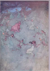 Så lad dem alle omringe ham, illustration fra The Merry Wives of Windsor, 1910