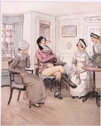 Valentine: "Jeg fortryder, at de er ude, Patty, men jeg vil afvente deres tilbagevenden". (litho)