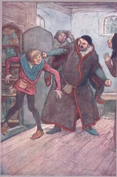 Skurk! Larron! (Pulling Simple out), illustration fra The Merry Wives of Windsor, 1910