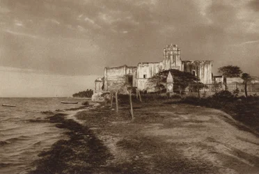 Mexico: Campeche, ruinen af San Francisco-klosteret (s/h-foto)