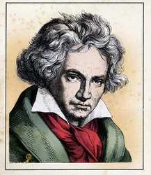 Portræt af den tyske komponist og pianist Ludwig Van BEETHOVEN (1770-1827)
