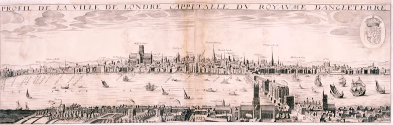 Udsigt over London fra syd, 1643