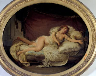 Woman Couchee Maleri af Hugues Traval (1728-1785) 1779 Søn. 0,36 x 0,44 m Towers Museum of Fine Arts