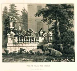 Hegn nær huset, fra Fragments on the Theory and Practice of Landscape Gardening, udgivet 1816