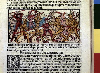 MAGIARS Kamp af: Illustration fra bogen "Ungarns krønike"
