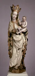 Jomfruen og barnet fra kirken Saint Philip og Saint James i Toporc, ca. 1420 (malet og forgyldt træ)