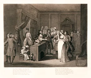 Kvinde, der sværger et barn, 1700-tallet