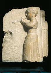 Spanien, Osuna (Urso), Basrelief med en aulospiller