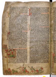 Dåb af kong Olaf Tryggvason, fra Flateyjarbok (The Book of Flatey) slutningen af det 14. århundrede