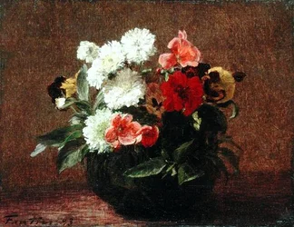 Blomster i en lerkrukke
