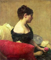 Portræt af Madame Maitre (olie på lærred)