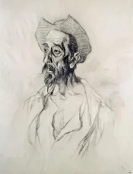 Don Quixote / I. Zuloaga / Tegning 1927