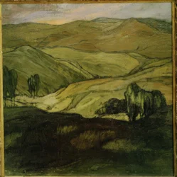 Ignacio Zuloaga / Landscape in Aragon’, 1911, Olie på lærred, 81 × 78 cm