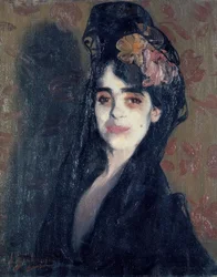 LA EMPOLVADA. Kunstner: IGNACIO ZULOAGA. Beliggenhed: PRIVATE KOLLEKTION, SEVILLE, SPANIEN