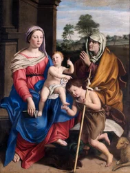 Jomfruen og barnet med St. Elizabeth og spædbarnet St. John (olie på lærred)