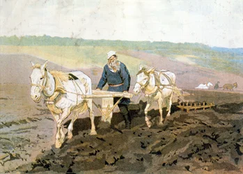 Grev Tolstoj pløjer - ifølge Repines maleri