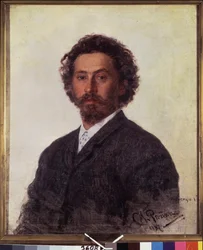 Selvportræt. Maleri af Ilya Yefimovich Repin (Ilia Repin) (1844-1930), olie på lærred