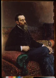 Portræt af komponisten Nicolas (Nikolai) Rimsky Korsakov (Rimsky-Korsakov) (1844-1908). Maleri af Ilya Repin (Ilia Repin) (1844-1930), olie på lærred