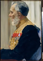 Portræt af grev Constantin Ivanovich von der Pahien. Maleri af Ilya Yefimovich Repin (Ilia Repin) (1844-1930), olie på lærred