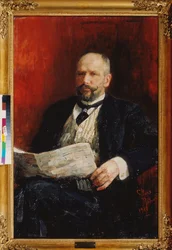 Portræt af premierminister Pyotr A. Stolypin (Piotr Stolypin) (1862-1911). Maleri af Ilya Yefimovich Repin (Ilia Repin) (1844-1930), olie på lærred