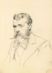 Portræt af en mand med overskæg og skæg, ca. 1872-1875