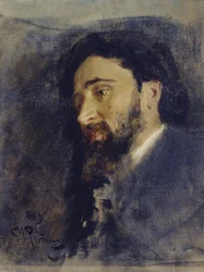 Portræt af forfatteren Vsevolod M. Garshin 1855-1888, 1883