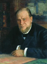 Portræt af advokaten og forfatteren Anatoli Fyodorovich Koni 1844-1927, 1898