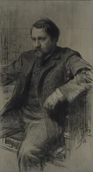 Portræt af maleren Valentin Alexandrovich Serov 1865-1911, 1901