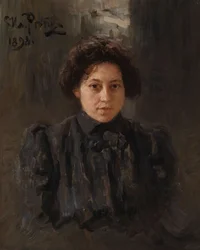 Portræt af kunstnerens datter Nadezhda Repina, 1898.
