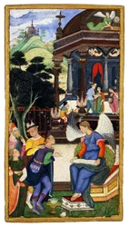 En engel, der samtaler med en gruppe europæere, ca. 1610