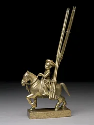 En bereden kriger med raketkastere, indisk, ca. 1795 (messing)