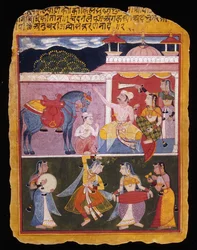 En illustration til Rasikapriya af Keshav Das, begyndelsen af det 17. århundrede