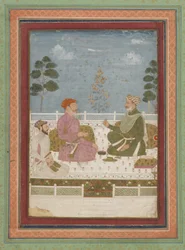 Publikumsscene, løsrevet albumfolio med maleri, ca. 1750