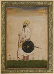 Bahram Khan, en domstol embedsmand i Shah Jahan, Mughal Indien, ca. 1720