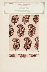 Grovt bomuldstrykprøve fra Masulipatam i Madras, fra The Collection of the Textile Manufacturers of India, af John Forbes Watson, udgivet i 1866