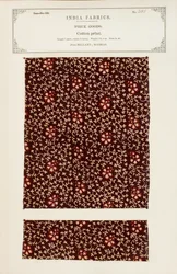 Bomuldstrykprøve fra Bellary i Madras, fra The Collection of the Textile Manufacturers of India, af John Forbes Watson, udgivet i 1866