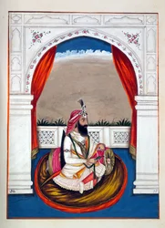 Dewan Mubraj (Multanwala), fra The Kingdom of the Punjab, its Rulers and Chiefs, bind II, et bind med 30 akvarelstudier af en uidentificeret indisk kunstner, ca. 1840 (wc på papir)