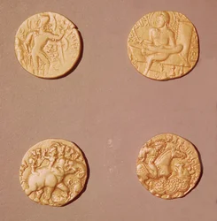 Dinarer af Samudragupta (335-375) og Kumargupta I (415-454) (guld)