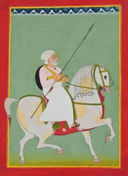 Ridesportræt af Durgadas Rathore, ca. 1800